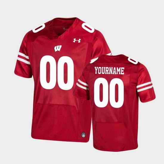 Men Women Youth Toddler Wisconsin Badgers Custom Premier Red Football Jersey